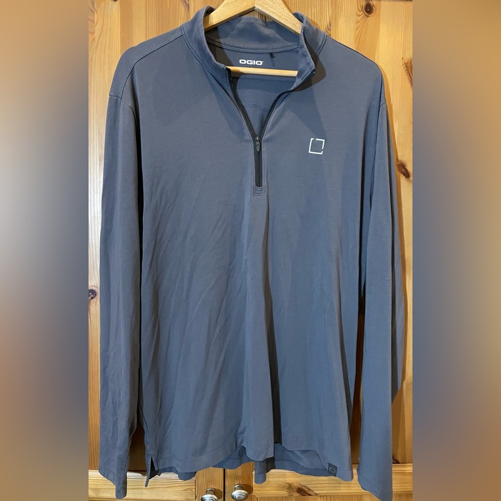 OGIO Gray 1/4 Zip long sleeve Performance golf Shirt Mens XL